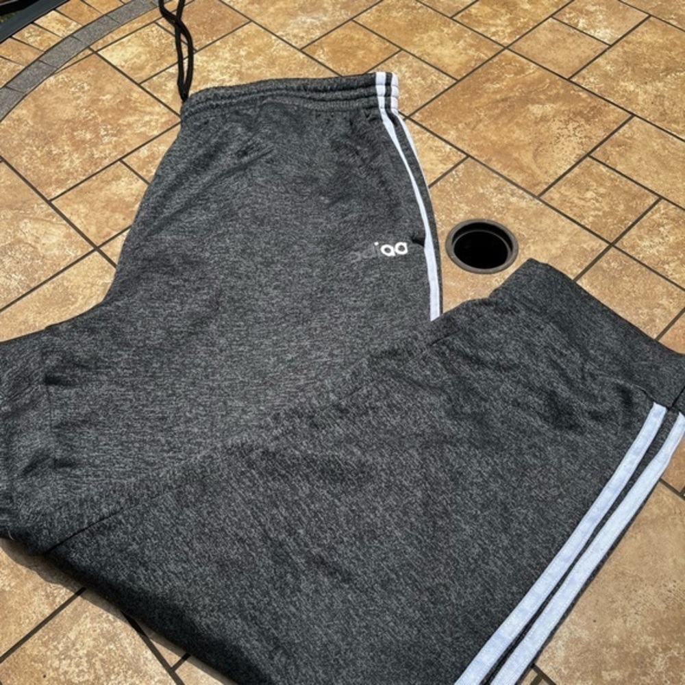 Adidas Black Joggers with Gray Lining